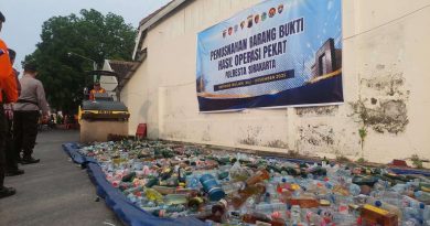 Polresta Solo Musnahkan Ribuan Liter Ciu dan Ratusan Knalpot Brong Hasil Operasi Pekat